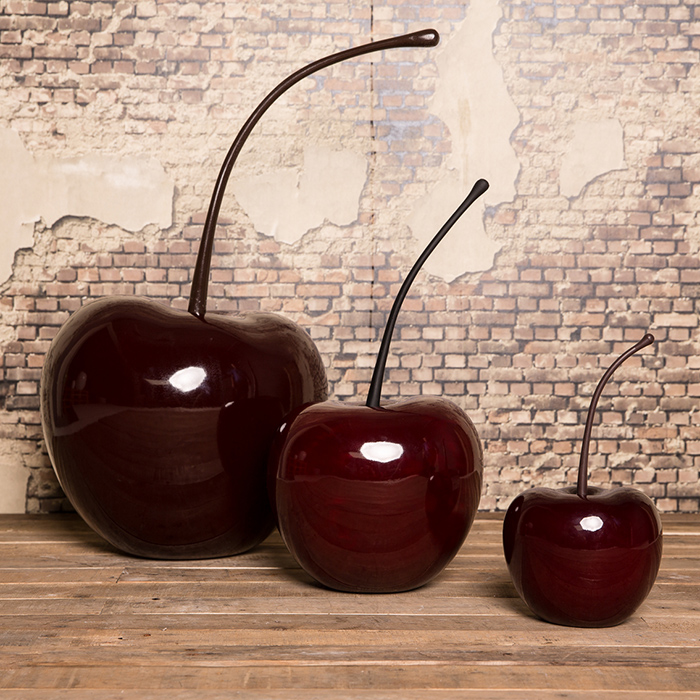 40 Cerises Artificielles En Mousse - Rouge Et Noir - Décoration De Table, Coupelle à Fruits Ou Fête - 2,5cm