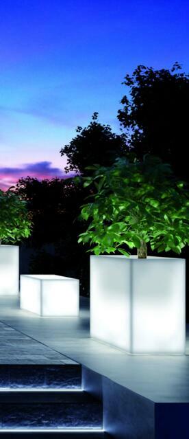 Lumineux 1 JARDINIERE ET POT KUBE  LIGHT